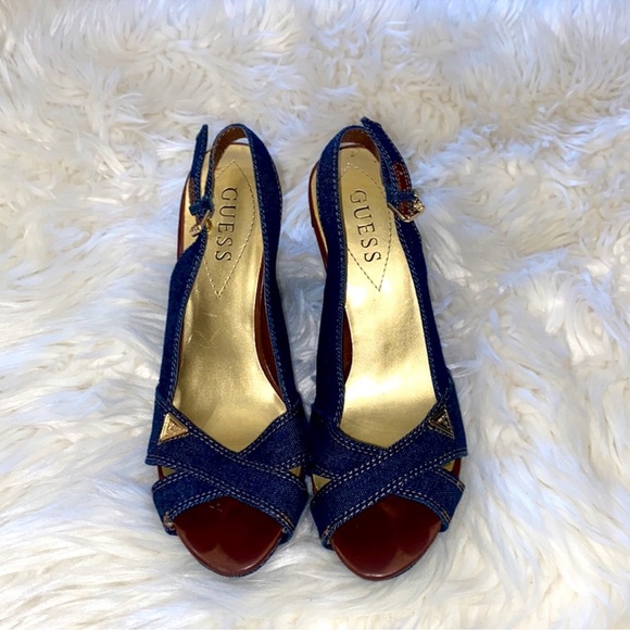 Guess denim own tore wedges - Picture 2 of 10